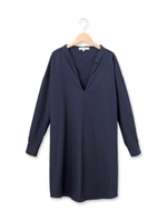 Vネックコットンワンピース/ネイビー(093)