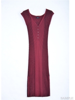 リブニットワンピース/グレー