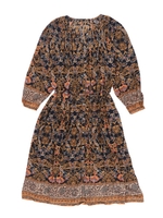 【Lady like】ダークフラワープリントワンピース/ブラック