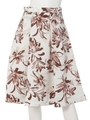 ペイントフラワータックスカート/ブラウン