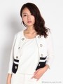 インナー付ハトメジャケット/ホワイト