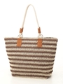 ボーダーロープトート/ブラウン