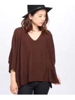 Vネックバタフライプルオーバーニット/ブラウン(042)