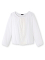 [L]シフォンレースプルオーバー/ホワイト(002)