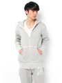 【AZUL by moussy】4段バックロゴ肉厚裏起毛ZIPパーカー/T.GRY
