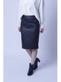 【AZUL by moussy】フェイクレザーキルティングスカート/BLK