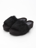 【Marie Hill】ファーサンダル/ブラック