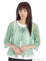 【OUTLET】２ＷＡＹスカラップレースブラウス/ライトグリーン