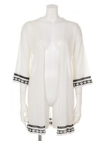 【anap mimpi】裾オリエンタル柄カーディガン/WH