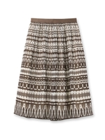 オルテガプリントスカート/ダークブラウン(143)