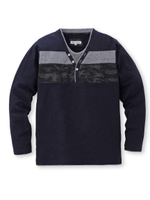 カモフラ&千鳥レイヤード風カットソー/オフホワイト(003)