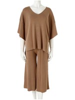 ガウチョニットパンツセットアップ/テラコッタ