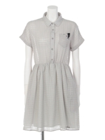 シアーチェックワンピース/オフ