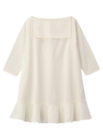 セーラーカラー裾切り替えワンピース/オフホワイト(003)