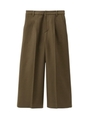センタープレスワイドクロップドパンツ/カーキ(027)