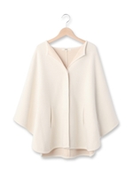 ダブルフェイスポンチョカーディガン/オフホワイト(003)