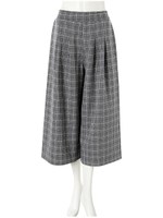 チェック柄ワイドパンツ/グレー