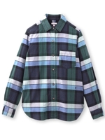 ブロードチェックシャツ/ダークグリーン(223)