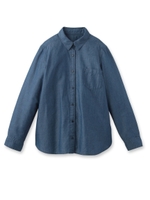 リヨセル混ダンガリーシャツ/ネイビー(093)