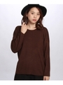 ルーズフィットプルオーバーニット/ブラウン(042)