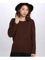 ルーズフィットプルオーバーニット/ブラウン(042)