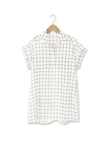 バックレース切り替えボイルシャツ/ホワイト系(202)