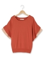 フリルドロップショルダーニット/オレンジ(067)