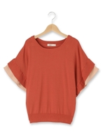 フリルドロップショルダーニット/オレンジ(067)