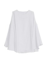 フレアノースリーブトップス/ホワイト