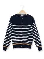 ボーダーニットカーディガン/ネイビー(393)