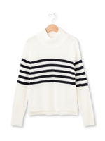 ボーダーニットプルオーバー/チャコールグレー(314)