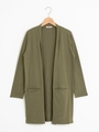 Jカットロングカーディガン/カーキグリーン