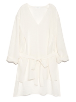 Vネックベルトブラウス/WHT