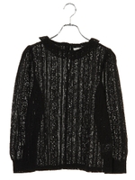 フリルカラーレースプルオーバー/カーキ