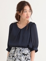 Jボリューム袖ブラウス/ネイビー