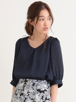 Jボリューム袖ブラウス/ネイビー