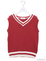 Vネックベスト/RED