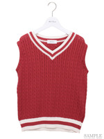 Vネックベスト/RED