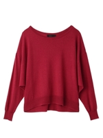 [L]シルク混バックボタンニット/オレンジ系(065)