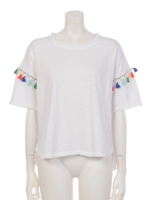 カラーフリンジT/White