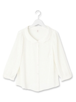 サテンストライプブラウス/オフホワイト(003)