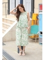 【AZUL by moussy】リーフ柄タンク/柄KHA