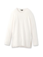 [L]サイドスリットニットトップス/ホワイト(001)