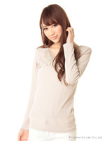 【OUTLET】レースカットソー/グレー