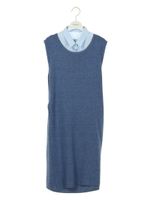 【emmi atelier】シャツレイヤードワンピース/WHTxWHT