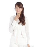 PINKビジューニットパーカー/ホワイト