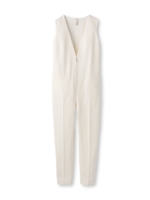 V字ネックラインジップオールインワン/オフホワイト(003)