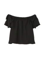 《EDIT COLOGNE》オフショルリボンブラウス/ブラック(010)