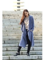 【AZUL by moussy】T/Rストレッチツイルドレープトレンチコート/NVY