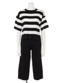 【chille anap】ボーダートップス×ニットパンツ SET/BK